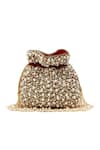 Shop_The Tan Clan_Red Pearls Rimsha Potli Bag With Tassels _at_Aza_Fashions