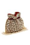 Shop_The Tan Clan_Red Pearls Rimsha Potli Bag With Tassels _Online_at_Aza_Fashions
