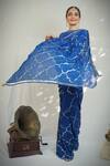 Buy_Ruar India_Blue Chiffon Sequins Queensblue Saree With Blouse _Online_at_Aza_Fashions