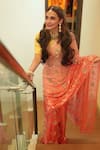 Ruar India_Pink Chiffon Embroidery Saree With Blouse _at_Aza_Fashions