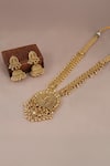 Shop_Smars Jewelry_Gold Plated Stones Designer Necklace And Earring Set _Online_at_Aza_Fashions