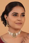 Buy_Smars Jewelry_Gold Plated Pearls Work Necklace And Earring Set _at_Aza_Fashions