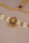 Shop_Smars Jewelry_Gold Plated Pearls Work Necklace And Earring Set _Online_at_Aza_Fashions