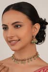 Buy_Smars Jewelry_Gold Plated Stones Synthetic Necklace And Earring Set _at_Aza_Fashions