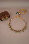 Shop_Smars Jewelry_Gold Plated Stones Synthetic Necklace And Earring Set _at_Aza_Fashions