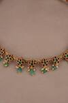 Shop_Smars Jewelry_Gold Plated Stones Synthetic Necklace And Earring Set _Online_at_Aza_Fashions