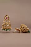 Smars Jewelry_Gold Plated Pearls And Synthetic Stone Earrings _Online_at_Aza_Fashions