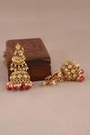 Shop_Smars Jewelry_Gold Plated Pearls, Beads Work Necklace And Earring Set _Online_at_Aza_Fashions
