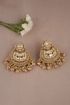 Shop_Smars Jewelry_Gold Plated Pearls Kundan Designer Earrings _at_Aza_Fashions