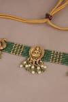Shop_Smars Jewelry_Gold Plated Pearls, Stones And Choker Necklace Set _Online_at_Aza_Fashions