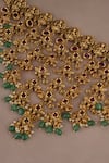 Shop_Smars Jewelry_Gold Plated Stones, Pearls Designer Necklace And Earring Set _Online_at_Aza_Fashions
