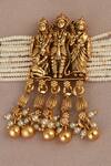 Buy_Smars Jewelry_Gold Plated Pearls Work Necklace And Earring Set _Online_at_Aza_Fashions
