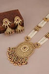 Shop_Smars Jewelry_Gold Plated Stones Synthetic Necklace And Earring Set _Online_at_Aza_Fashions