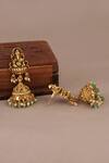 Smars Jewelry_Gold Plated Pearls Work Necklace And Earring Set _Online_at_Aza_Fashions
