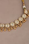 Shop_Smars Jewelry_Gold Plated Pearls, Stones Kundan Necklace And Earring Set _Online_at_Aza_Fashions