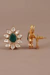 Smars Jewelry_Gold Plated Zari Kundan Designer Earrings _Online_at_Aza_Fashions