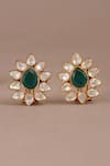 Shop_Smars Jewelry_Gold Plated Zari Kundan Designer Earrings _at_Aza_Fashions