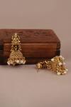 Smars Jewelry_Gold Plated Stones, Pearls Designer Necklace And Earring Set _Online_at_Aza_Fashions