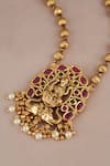 Shop_Smars Jewelry_Gold Plated Stones, Pearls Designer Necklace And Earring Set _Online_at_Aza_Fashions