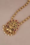 Smars Jewelry_Gold Plated Stones, Pearls Designer Necklace And Earring Set _at_Aza_Fashions