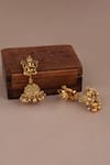 Smars Jewelry_Gold Plated Pearls Work Necklace And Earring Set _Online_at_Aza_Fashions
