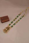 Shop_Smars Jewelry_Gold Plated Pearl Synthetic Stone Necklace _at_Aza_Fashions