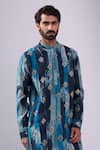 Buy_Spring Break_Blue Cotton Navy Printed Kurta Set _Online_at_Aza_Fashions