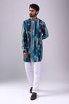 Buy_Spring Break_Blue Cotton Navy Printed Kurta Set _at_Aza_Fashions