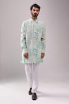 Shop_Spring Break_Blue Cotton Enchanted Print Kurta Set _Online_at_Aza_Fashions