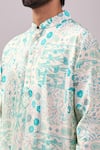 Spring Break_Blue Cotton Enchanted Print Kurta Set _at_Aza_Fashions