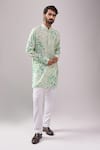 Buy_Spring Break_Green Cotton Enchanted Print Kurta Set _Online_at_Aza_Fashions