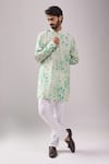 Buy_Spring Break_Green Cotton Enchanted Print Kurta Set _at_Aza_Fashions