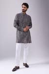 Buy_Spring Break_Gray Cotton Paisley Print Kurta Set _at_Aza_Fashions