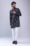 Buy_Spring Break_Black Cotton Floral Print Kurta _at_Aza_Fashions