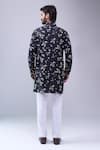 Shop_Spring Break_Black Cotton Floral Print Kurta _at_Aza_Fashions