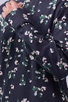 Spring Break_Black Cotton Floral Print Kurta _at_Aza_Fashions