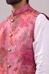 Shop_Spring Break_Pink Satin, Digital Print Jacket Kurta Set _Online_at_Aza_Fashions