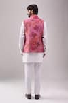 Shop_Spring Break_Pink Satin, Digital Print Jacket Kurta Set _at_Aza_Fashions