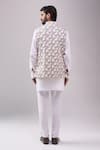 Shop_Spring Break_Beige Cotton Botanical Print Nehru Jacket _at_Aza_Fashions