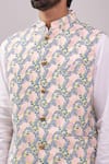 Buy_Spring Break_Beige Cotton Botanical Print Nehru Jacket 