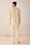 Shop_Shyam Narayan Prasad_Off White Silk, Brocade, Cotton Satin Embroidery, Antique Kurta And Pant Set _at_Aza_Fashions