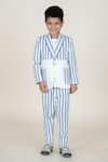 Shop_Little Boys Closet_Blue Linen Striped Blazer And Pant Set _at_Aza_Fashions