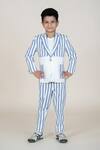 Buy_Little Boys Closet_Blue Linen Striped Blazer And Pant Set _at_Aza_Fashions