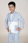 Buy_Little Boys Closet_Blue Linen Striped Blazer And Pant Set _Online_at_Aza_Fashions