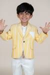 Buy_Little Boys Closet_Yellow Linen Striped Blazer And Pant Set 
