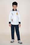 Buy_Little Boys Closet_White Cotton Satin Embroidery Designer Boys' Shirt _at_Aza_Fashions