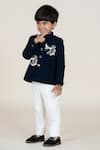 Buy_Little Boys Closet_Black Polyester Embroidery Designer Bandhgala And Pant Set _Online_at_Aza_Fashions