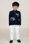 Buy_Little Boys Closet_Black Polyester Embroidery Designer Bandhgala And Pant Set _at_Aza_Fashions