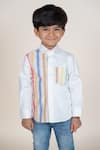 Little Boys Closet_White Cotton Satin Boys Designer Shirt _Online_at_Aza_Fashions