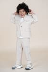 Buy_Little Boys Closet_Beige Linen Striped Blazer And Pant Set _at_Aza_Fashions
